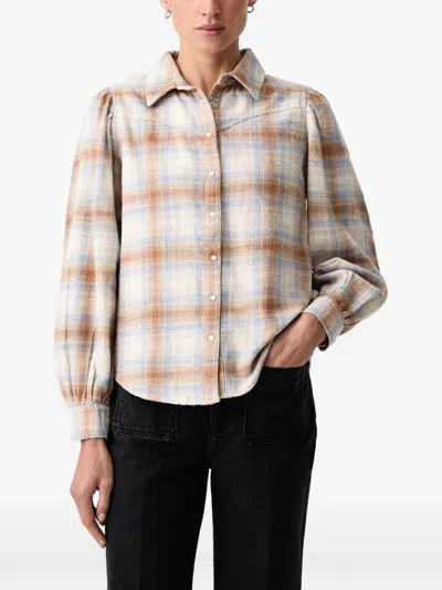 Levi's Juna Check-print Puff-sleeve Shirt In Neutrals
