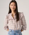 Levi's Juniors' Gianna Collared Neck Top In Multi