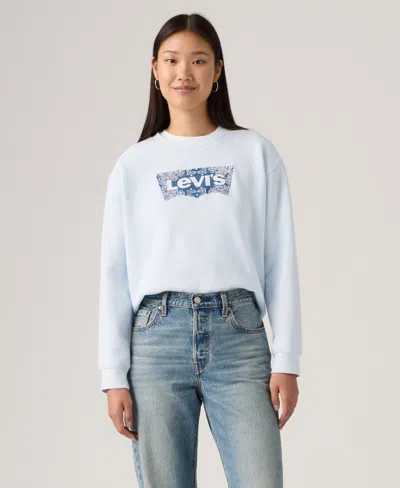 Levi's Juniors' Graphic Everyday Crewneck Sweatshirt In Blue