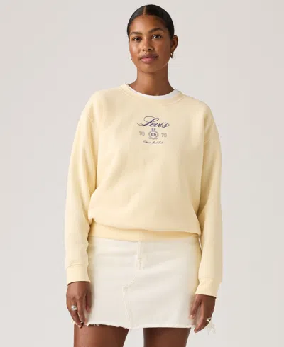 Levi's Juniors' Graphic Everyday Crewneck Sweatshirt In White
