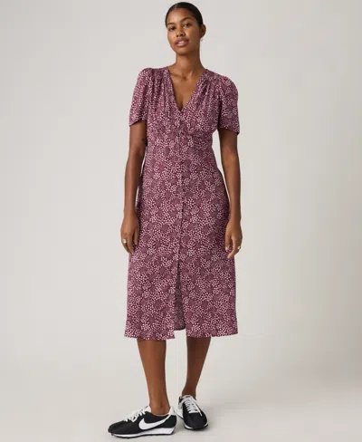 Levi's Juniors' Paola Short-sleeve Crepe Midi Dress In Purple