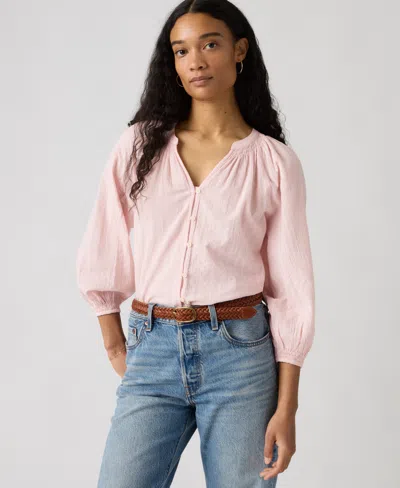 Levi's Juniors' Phoebe V-neck Blouse In Pink