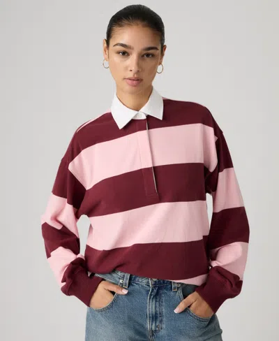 Levi's Juniors' Rugby Long-sleeve Collared Top In Multi