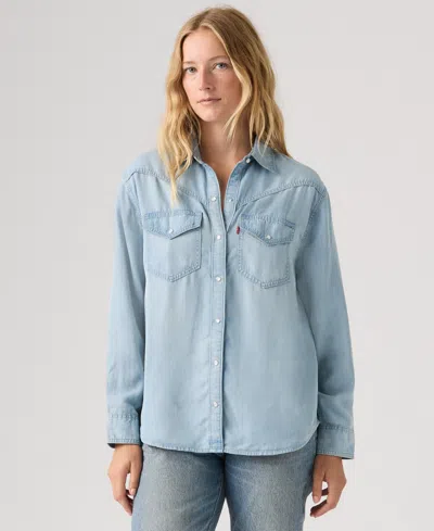 Levi's Juniors' Sawyer Western Relaxed Fit Shirt In Blue