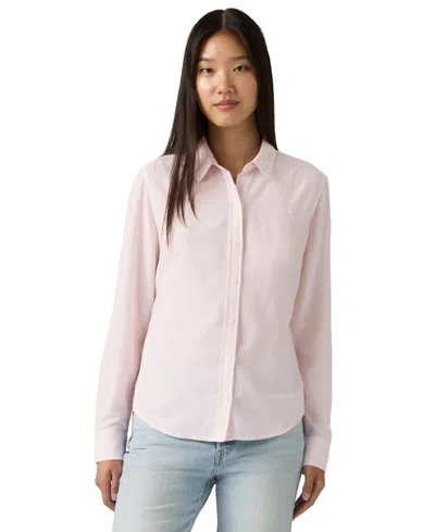 Levi's Juniors' Striped Point Collar Shirt In Pink