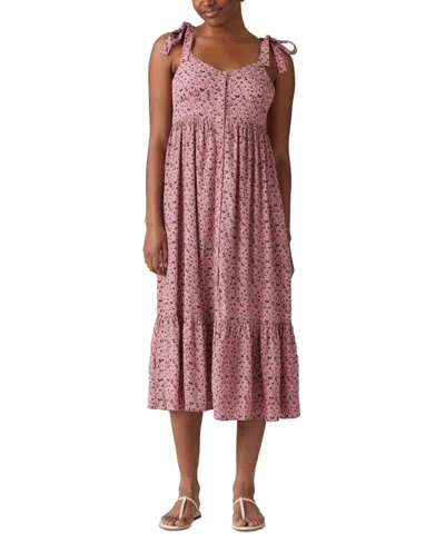 Levi's Katherine Maxi Dress Women's Lottie Floral Scoop Neck Pall151 In Pink