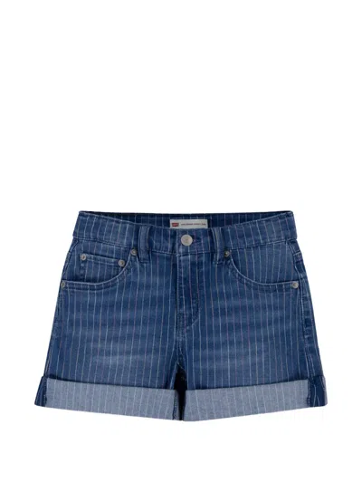 Levi's Babies' Keira Pinstripe-pattern Denim Shorts In Blue