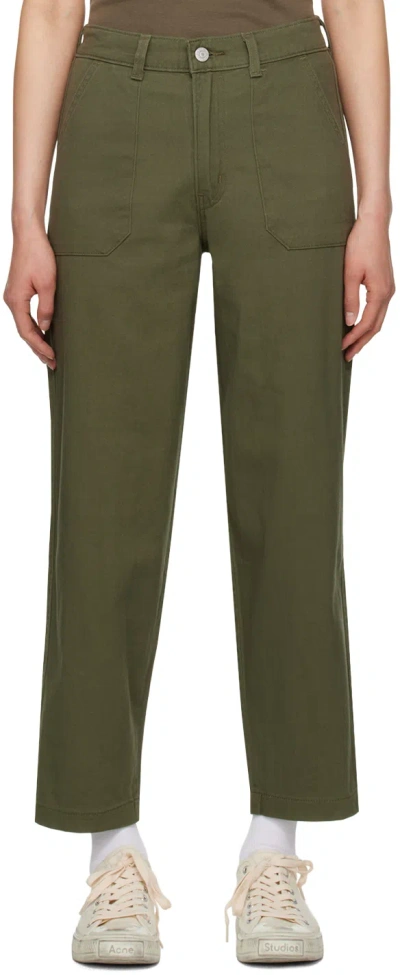Levi's Khaki Baggy Trousers In Olive Night