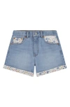 Shop Levi's® Kids' Floral Print Denim Mom Shorts In Fully Baked