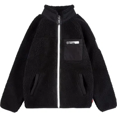 Levi's® Kids' High Pile Fleece Jacket In Black