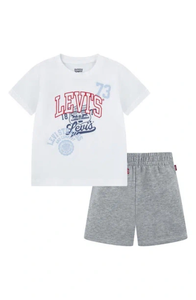 Levi's® Kids' Logo T-shirt & Shorts Set In Bright White