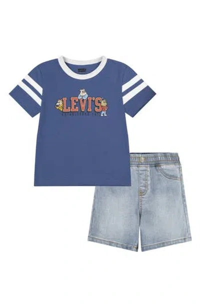 Levi's® Kids' Mascot Graphic T-shirt & Shorts Set In Blue