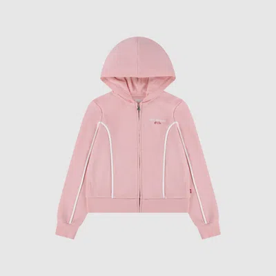 Levi's Kids Meet And Greet Varsity Hoodie In Pink / Powder Pink