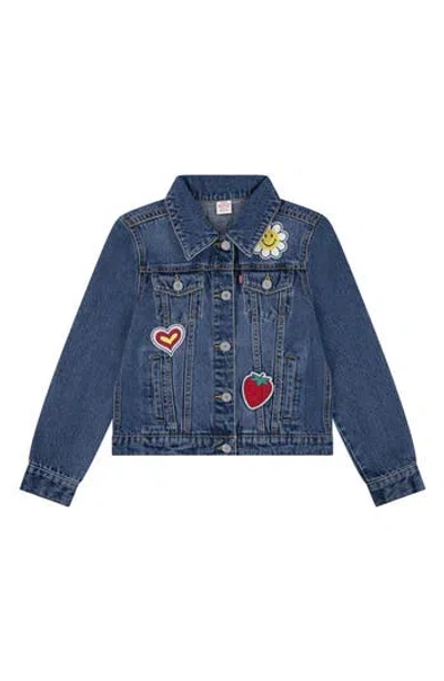 Levi's® Kids' Patchwork Denim Trucker Jacket In Blue