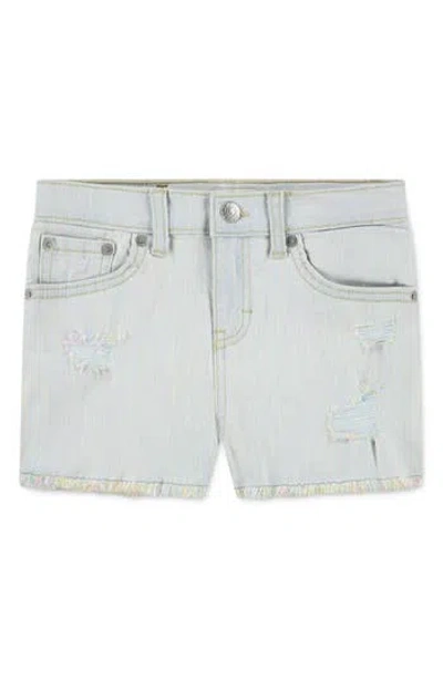 Levi's® Kids' Rainbow Distressed Denim Shorts In Multi