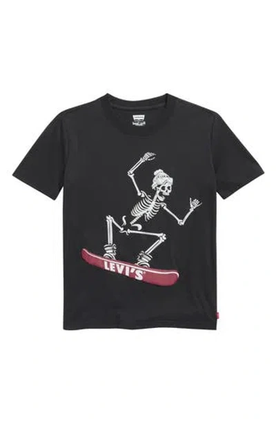 Levi's® Kids' Shredding Skeleton Graphic T-shirt In Black