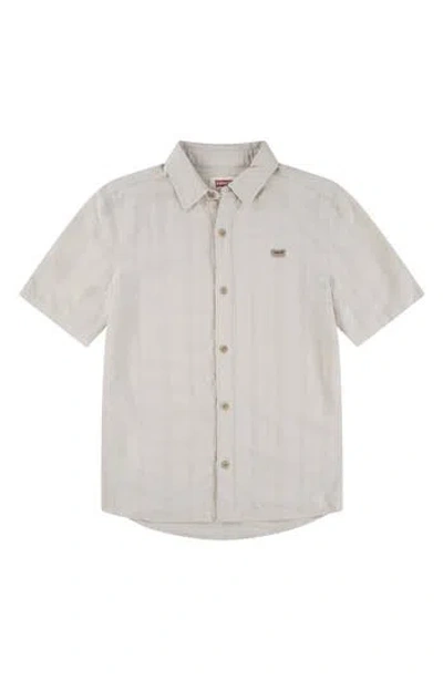 Levi's ® Kids' Textured Stripe Button-up Shirt In Brown