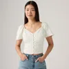Levi's Kierra Short-sleeve Denim Blouse In White