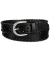 Levi's Laced-edge Casual Leather Belt In Black