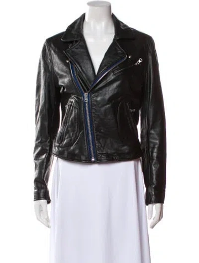 Pre-owned Levi's Leather Biker Jacket In Black