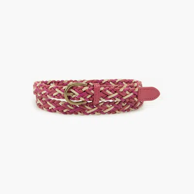 Levi's Leather Braided Belt In Pink