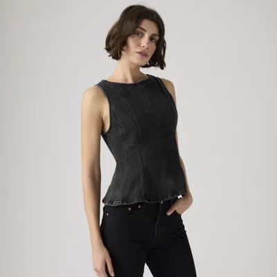 Levi's Leighton Peplum Top In Black