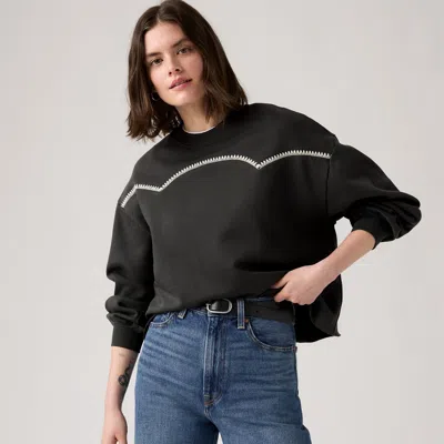 Levi's Leo Western Yolk Sweatshirt In Black