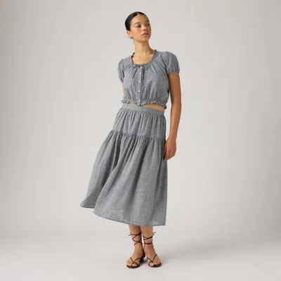 Levi's Leonie Midi Skirt In Gray