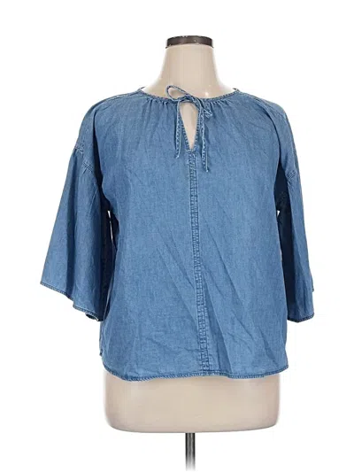 Pre-owned Levi's 3/4 Sleeve Blouse In Blue