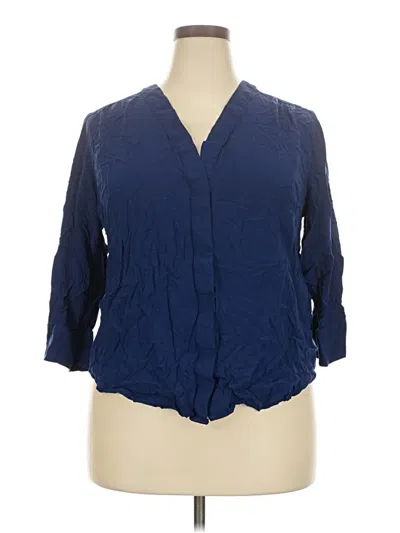 Pre-owned Levi's 3/4 Sleeve Blouse In Blue