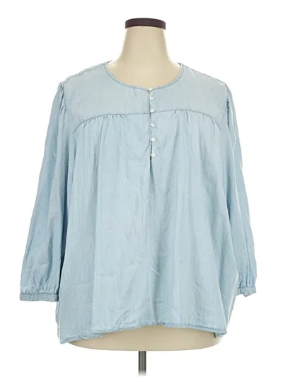 Pre-owned Levi's 3/4 Sleeve Blouse In Blue