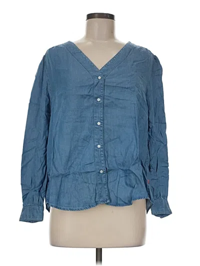 Pre-owned Levi's 3/4 Sleeve Blouse In Blue