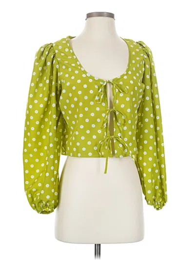 Pre-owned Levi's 3/4 Sleeve Blouse In Green