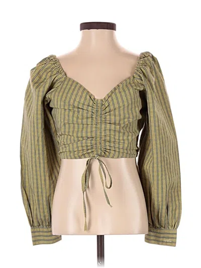 Pre-owned Levi's 3/4 Sleeve Blouse In Green