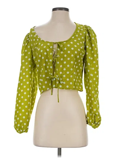 Pre-owned Levi's 3/4 Sleeve Blouse In Green