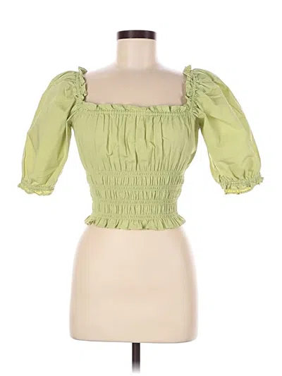 Pre-owned Levi's 3/4 Sleeve Blouse In Green