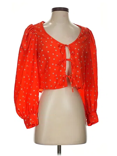 Pre-owned Levi's 3/4 Sleeve Blouse In Orange