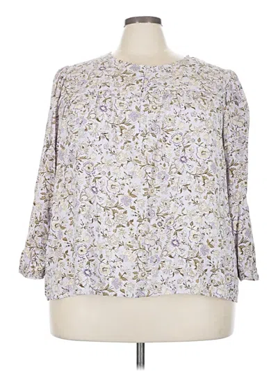 Pre-owned Levi's 3/4 Sleeve Blouse In White