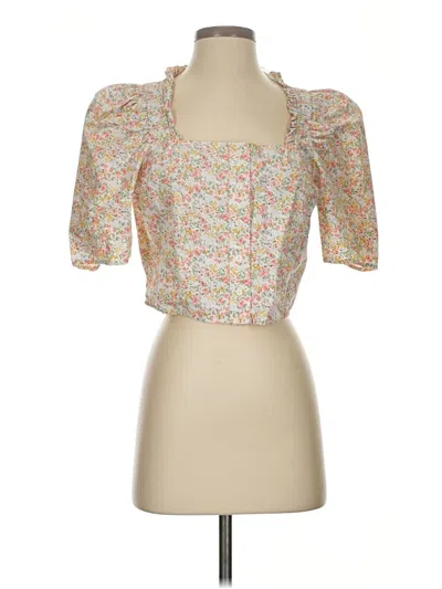 Pre-owned Levi's 3/4 Sleeve Blouse In White