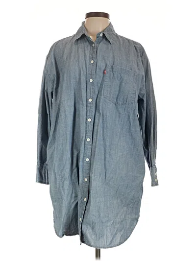 Pre-owned Levi's 3/4 Sleeve Button Down Shirt In Blue
