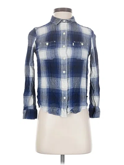Pre-owned Levi's 3/4 Sleeve Button Down Shirt In Blue