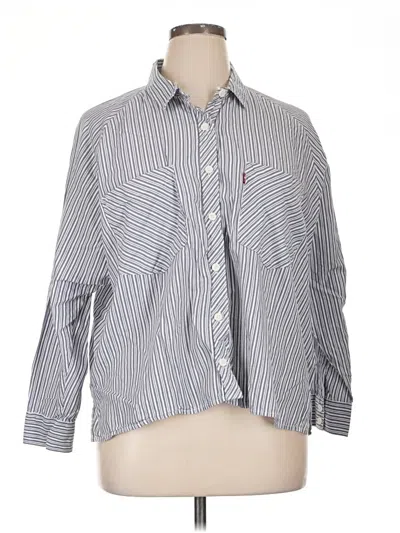 Pre-owned Levi's 3/4 Sleeve Button Down Shirt In Blue