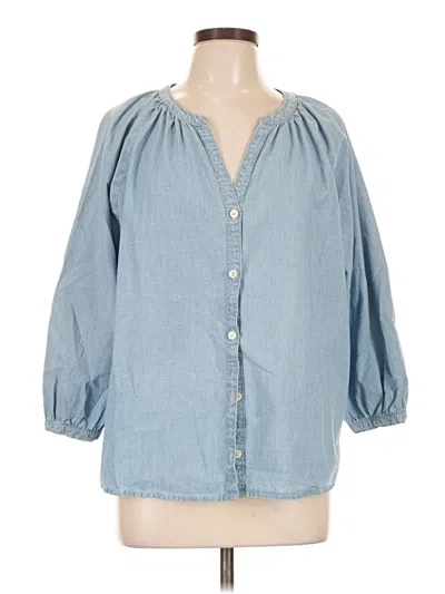 Pre-owned Levi's 3/4 Sleeve Button Down Shirt In Blue