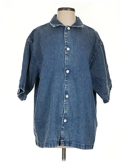 Pre-owned Levi's 3/4 Sleeve Button Down Shirt In Blue