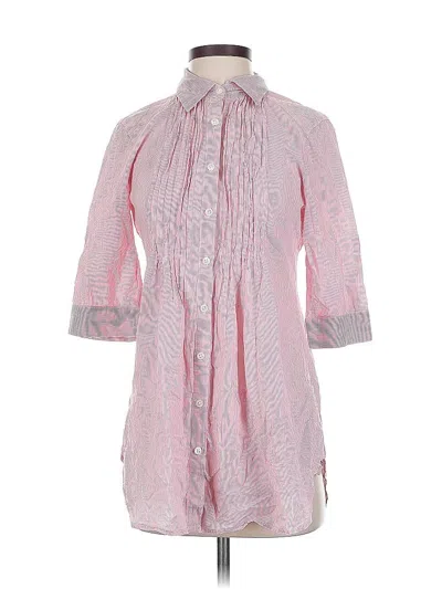 Pre-owned Levi's 3/4 Sleeve Button Down Shirt In Pink