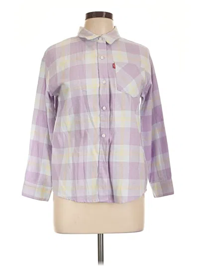 Pre-owned Levi's 3/4 Sleeve Button Down Shirt In Purple