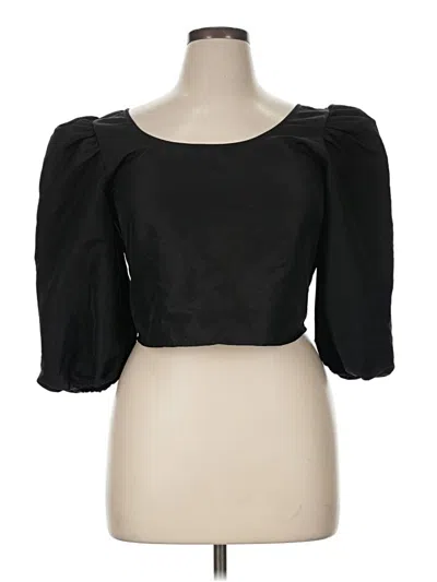 Pre-owned Levi's 3/4 Sleeve Top Black Sweetheart Neckline Tops