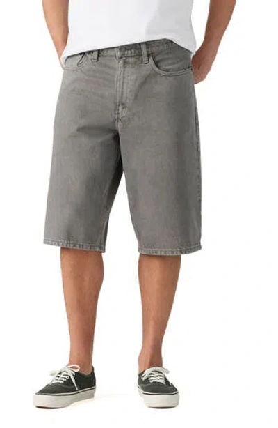 Levi's 470 Low Rise Baggy Denim Shorts In Gray