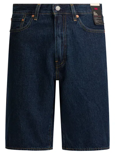 Levi's 478 Baggy Logo-patch Denim Shorts In Blue
