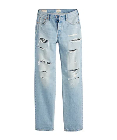 Levi's 501 90 S Distressed Straight Jeans In Animal Print